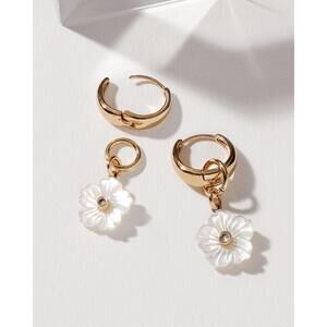 Luna Norte Tulum Flora 2-in-1 Charm Huggie Hoop Earring